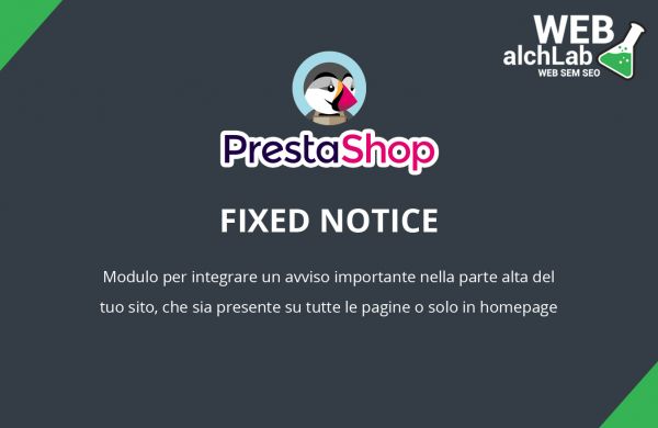 Modulo “Fixed Notice” per Prestashop
