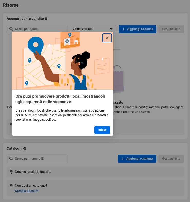 facebook shop gestore vendite