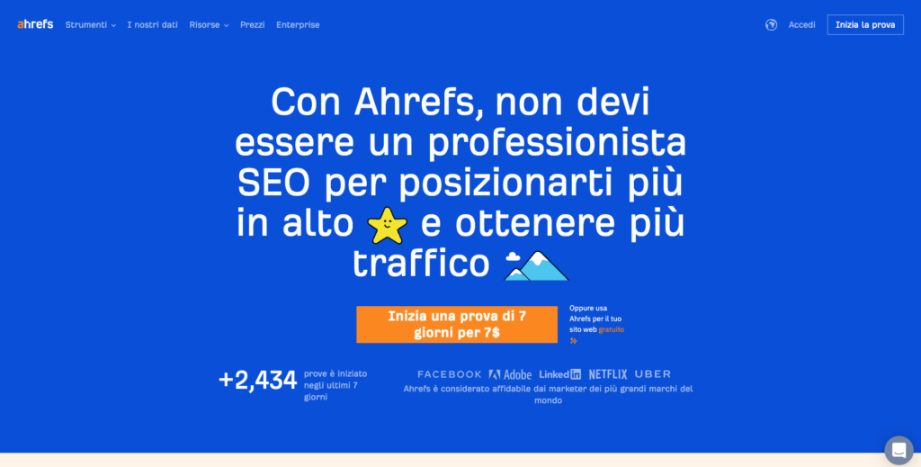 ricerca parole chiave ahrefs webalchlab