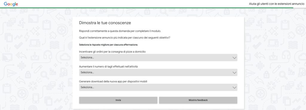 certificazioni google ads skillshop estensioni